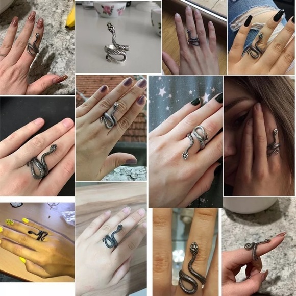 “Infatuated” Snake Edgy/Gothic Unique Wrap Ring - Picture 15 of 16